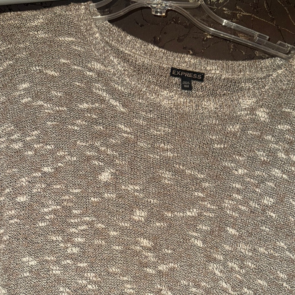 Express Gray and White Boxy Tunic Top - Picture 2 of 4